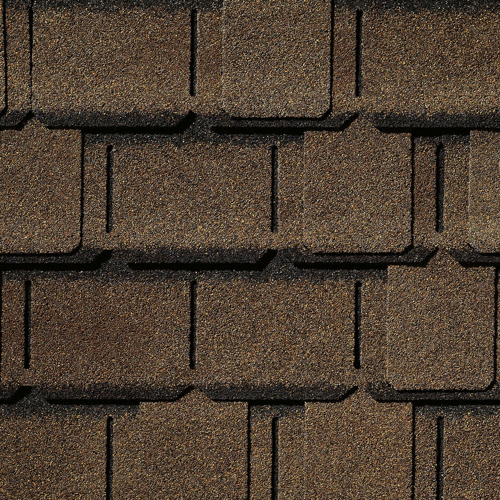 GAF Camelot II shingles in Barkwood, colour swatch