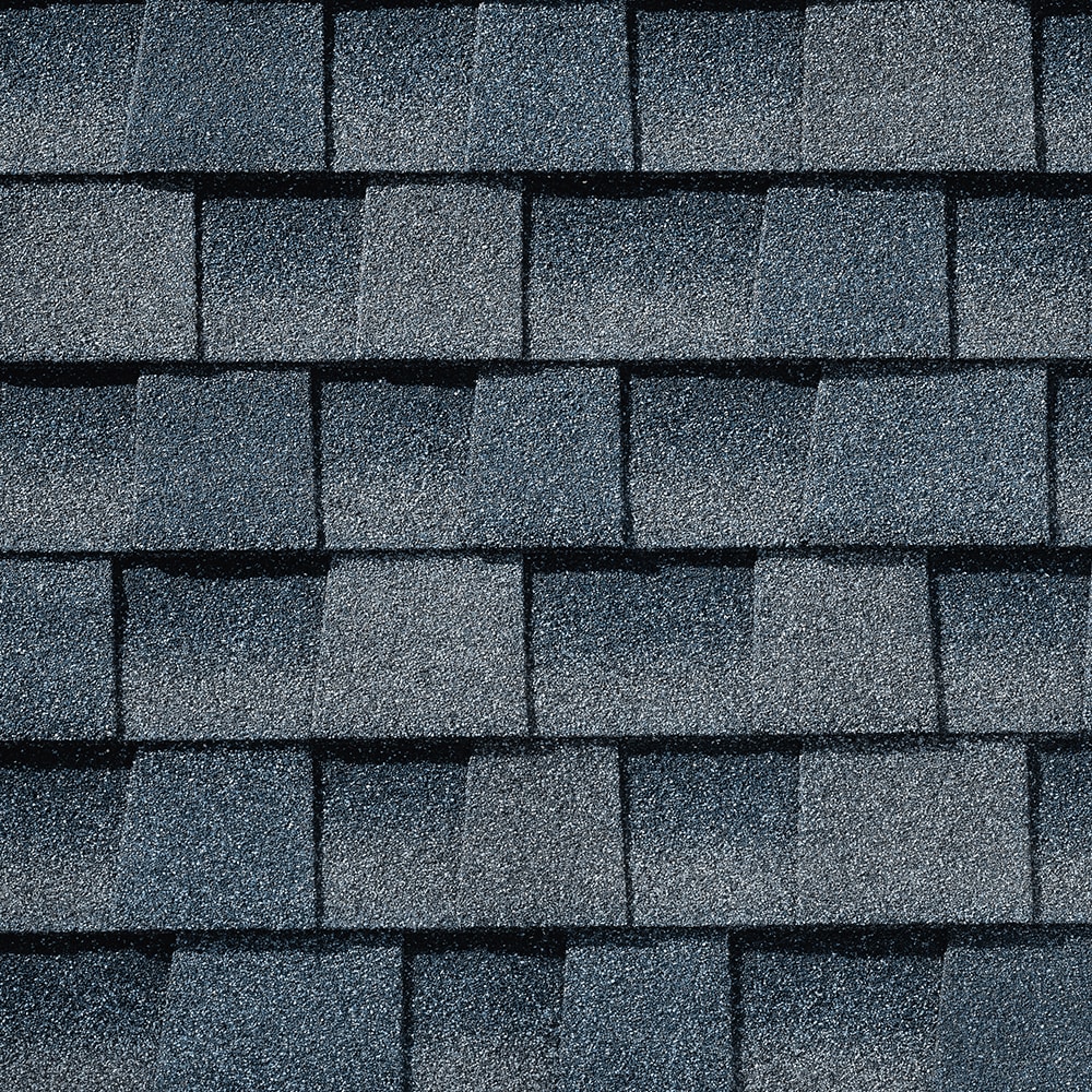 GAF Timberline HDZ shingles in Biscayne Blue, colour swatch