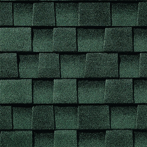 GAF Timberline HDZ shingles in Hunter Green, colour swatch