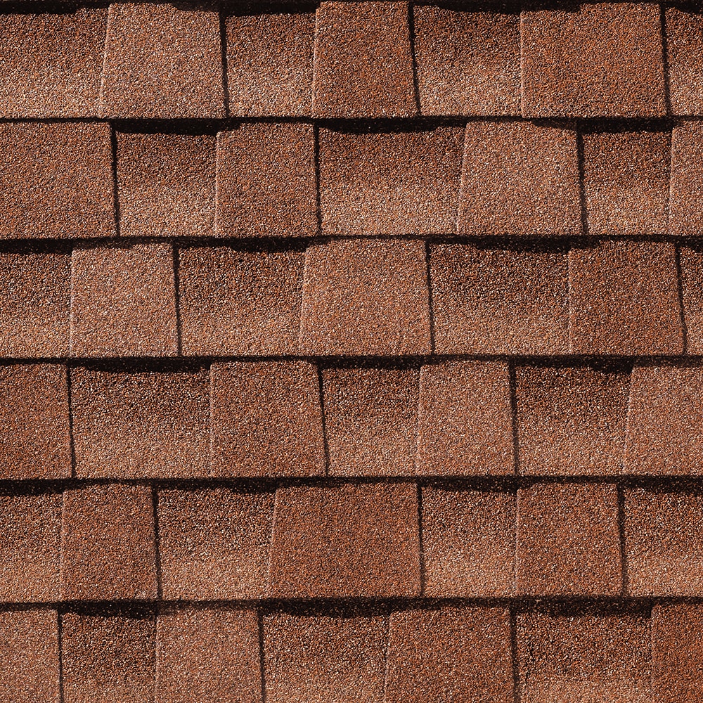 GAF Timberline HDZ shingles in Sunset Brick, colour swatch
